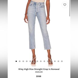 Riley High Rise Straight Crop in Renewal AGOLDE NWT
